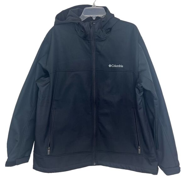 Columbia Men’s Black Smooth Spiral II Hooded Softshell Jacket Size XL - Picture 1 of 13